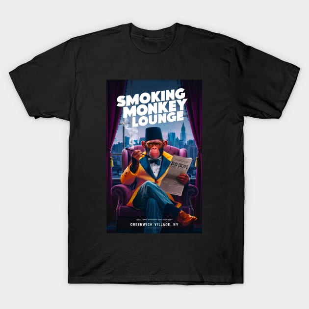 The Smoking Monkey Lounge T-Shirt by Joe Neckbone's Hangout